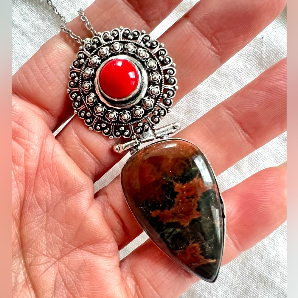 925 Passion + Creativity! Mahogany Obsidian Necklace Pendant